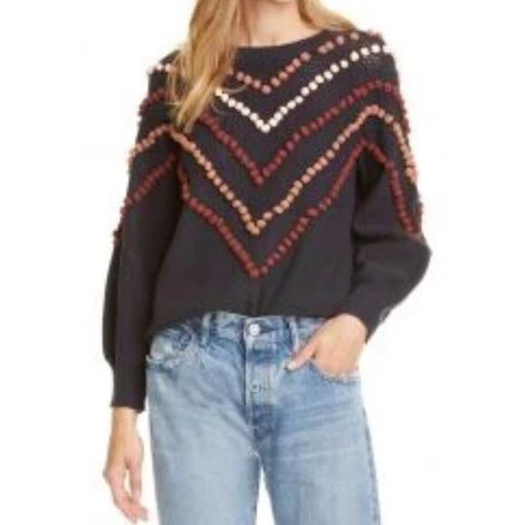 The Great Size M 2 Amilia's Pom Pom Trim Sweater Greys Anatomy Blue - Picture 1 of 9